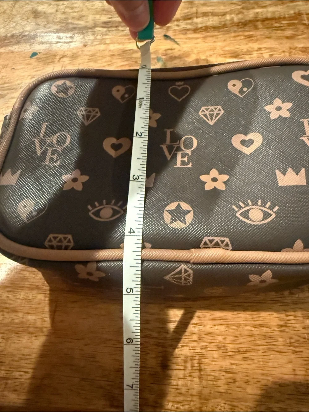 Love Heart Monogram Print Crossbody Bag